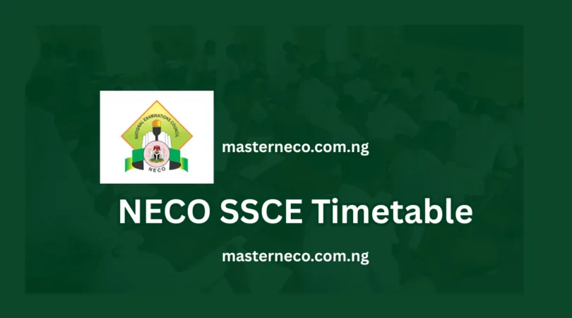 NECO Timetable 2026