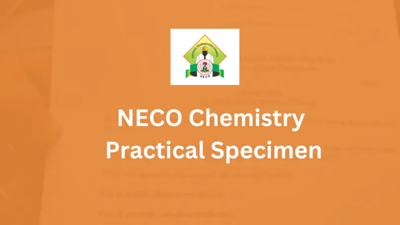 NECO Chemistry Practical Specimen